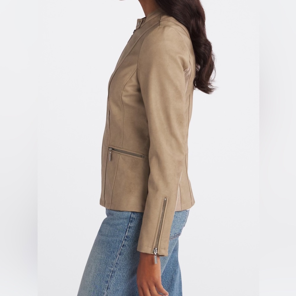 Mo-Ka Ebele Faux Leather Moto Jacket XL - Picture 3 of 10